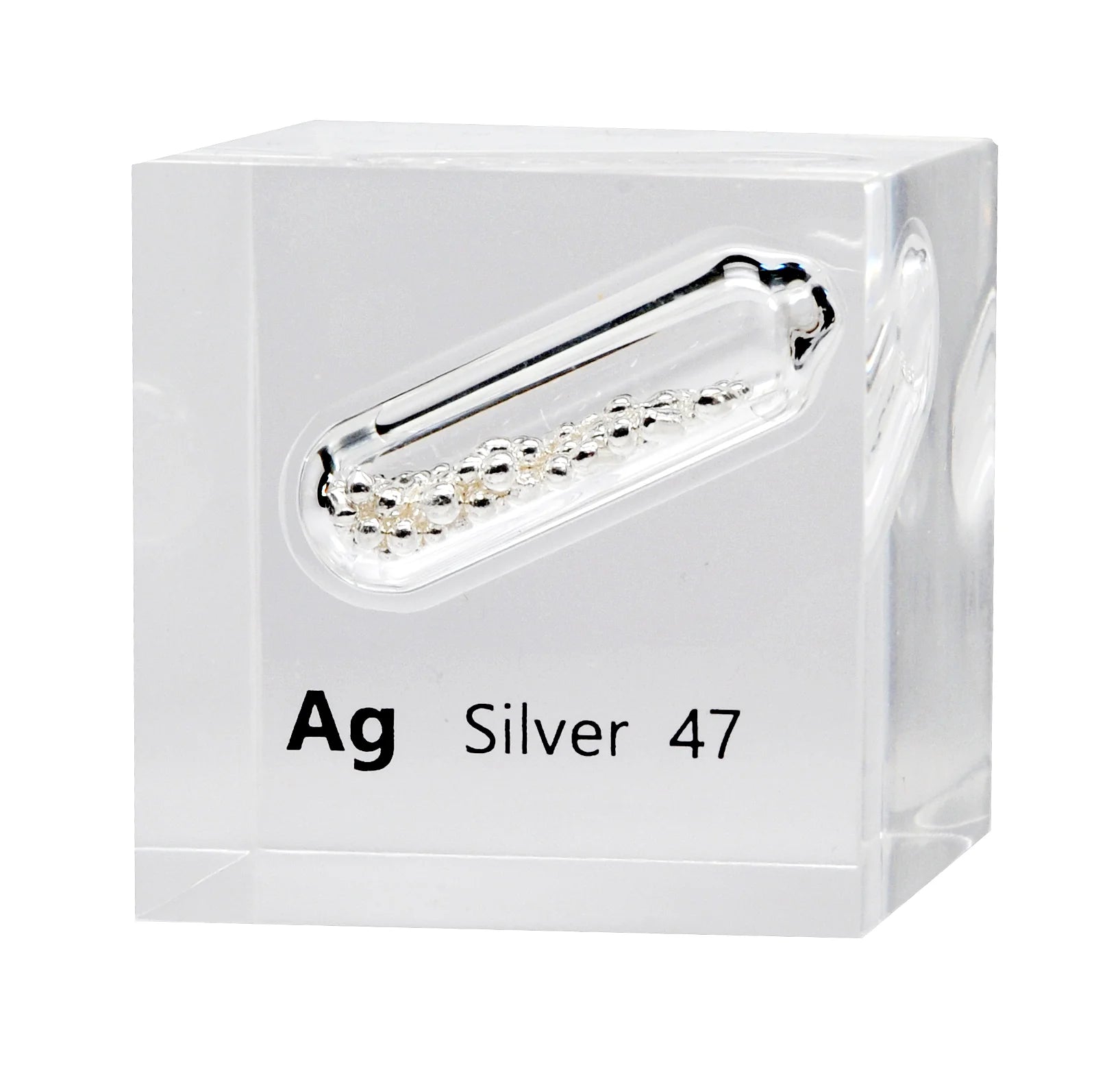 Silver 50mm Lucite Cube