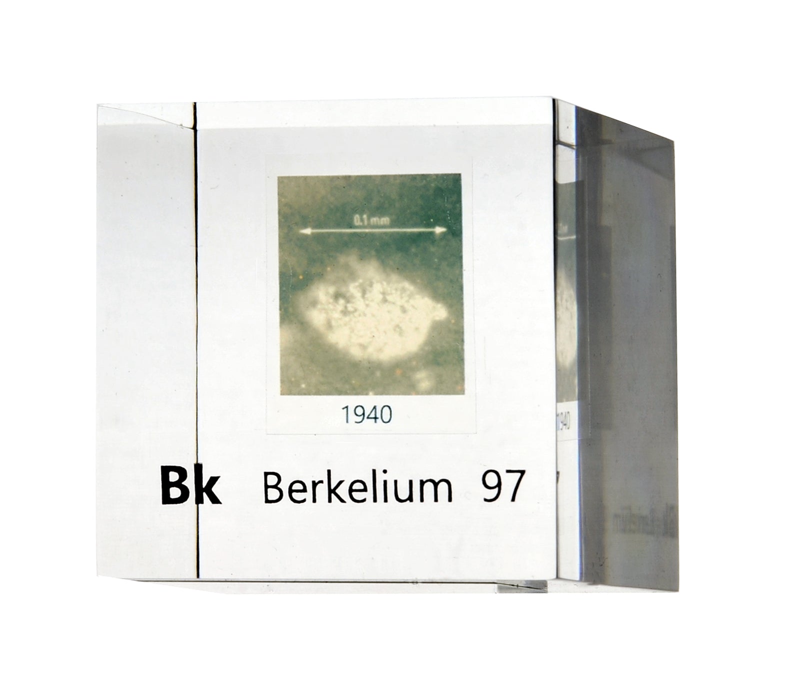Berkelium 50mm Lucite Cube