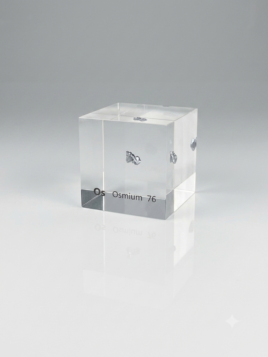 Osmium Crystalline 50mm Lucite Cube