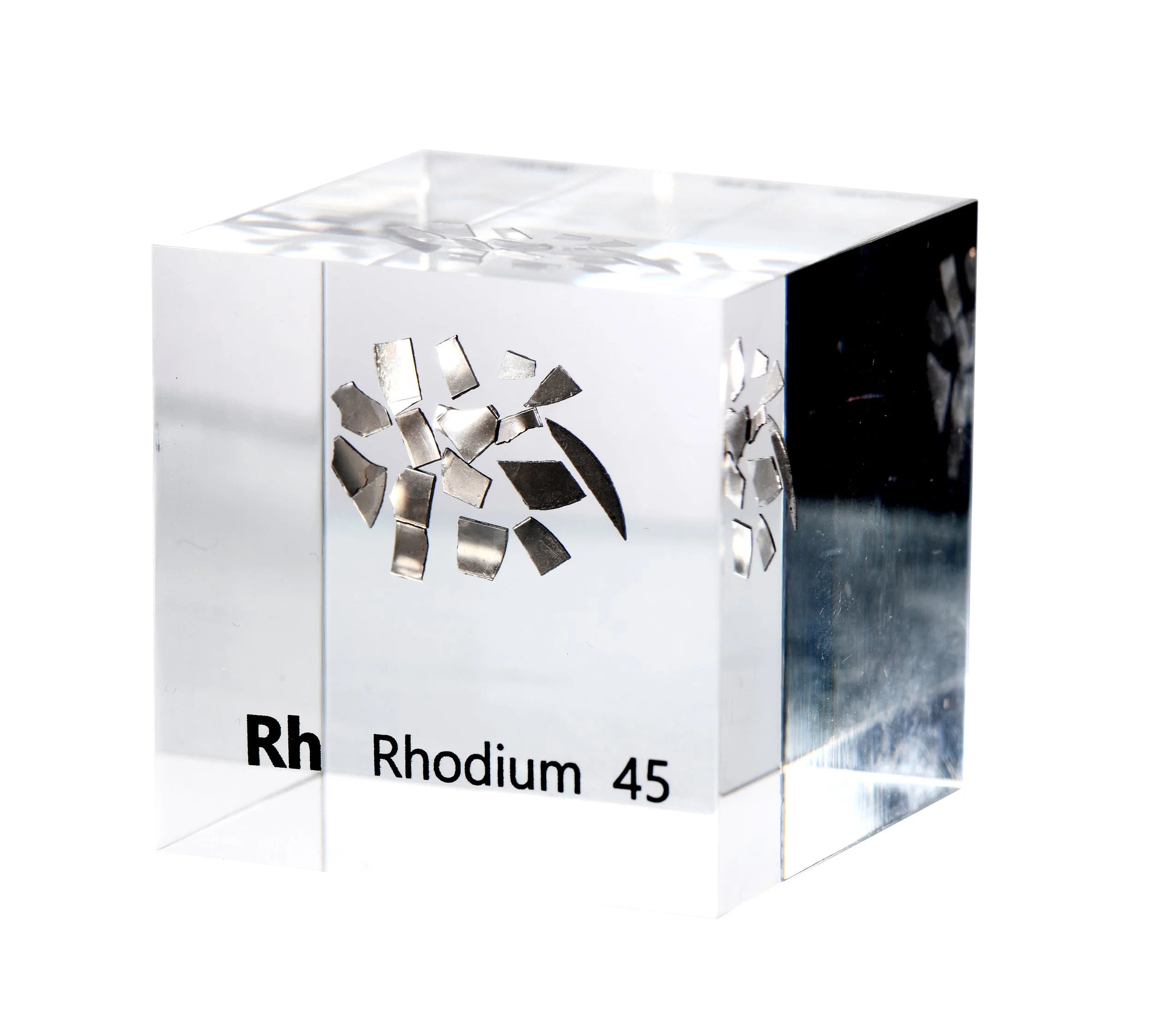 Rhodium 50mm Lucite Cube