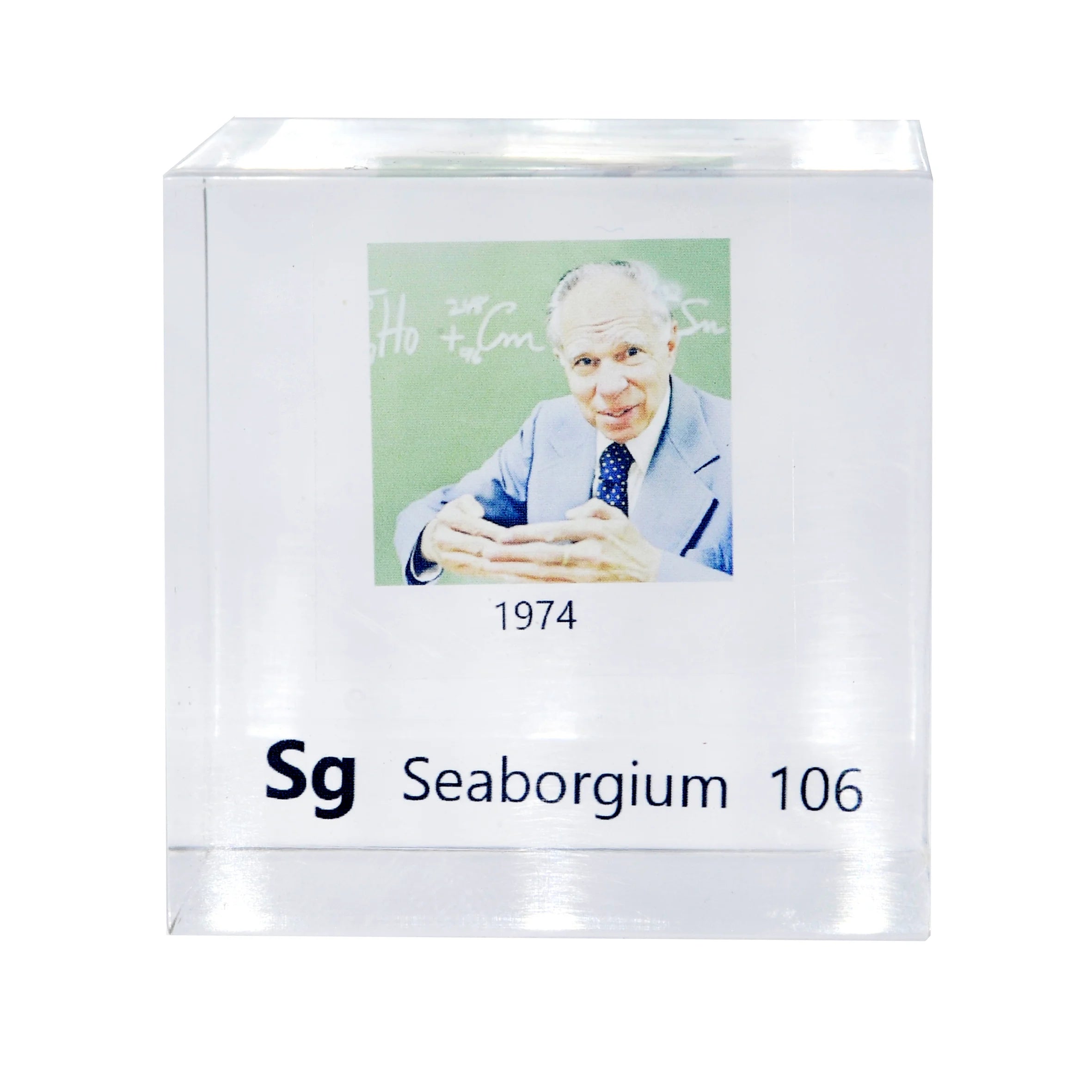 Seaborgium 50mm Lucite Cube
