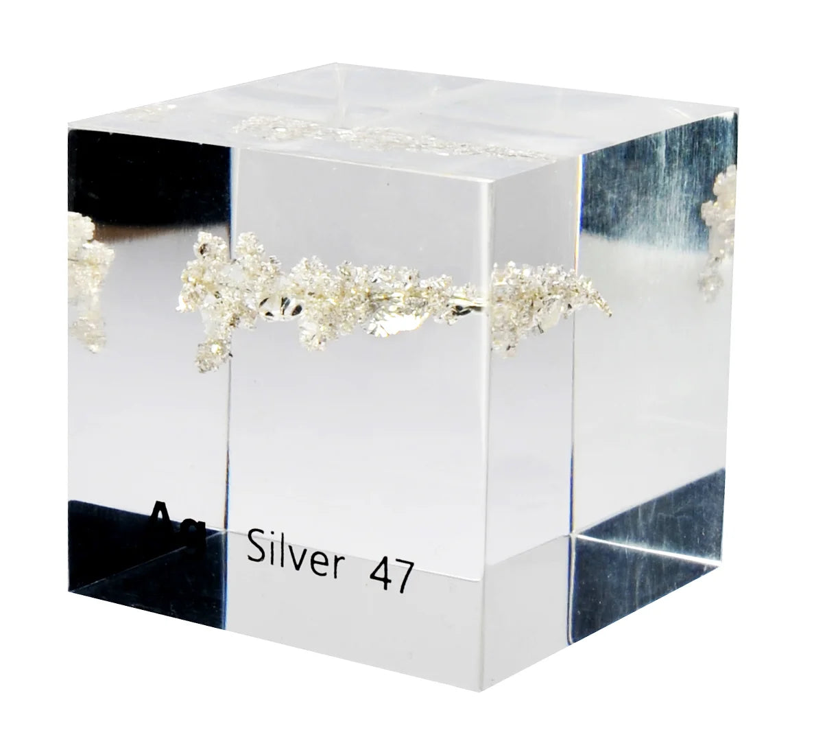 Silver 50mm Lucite Cube