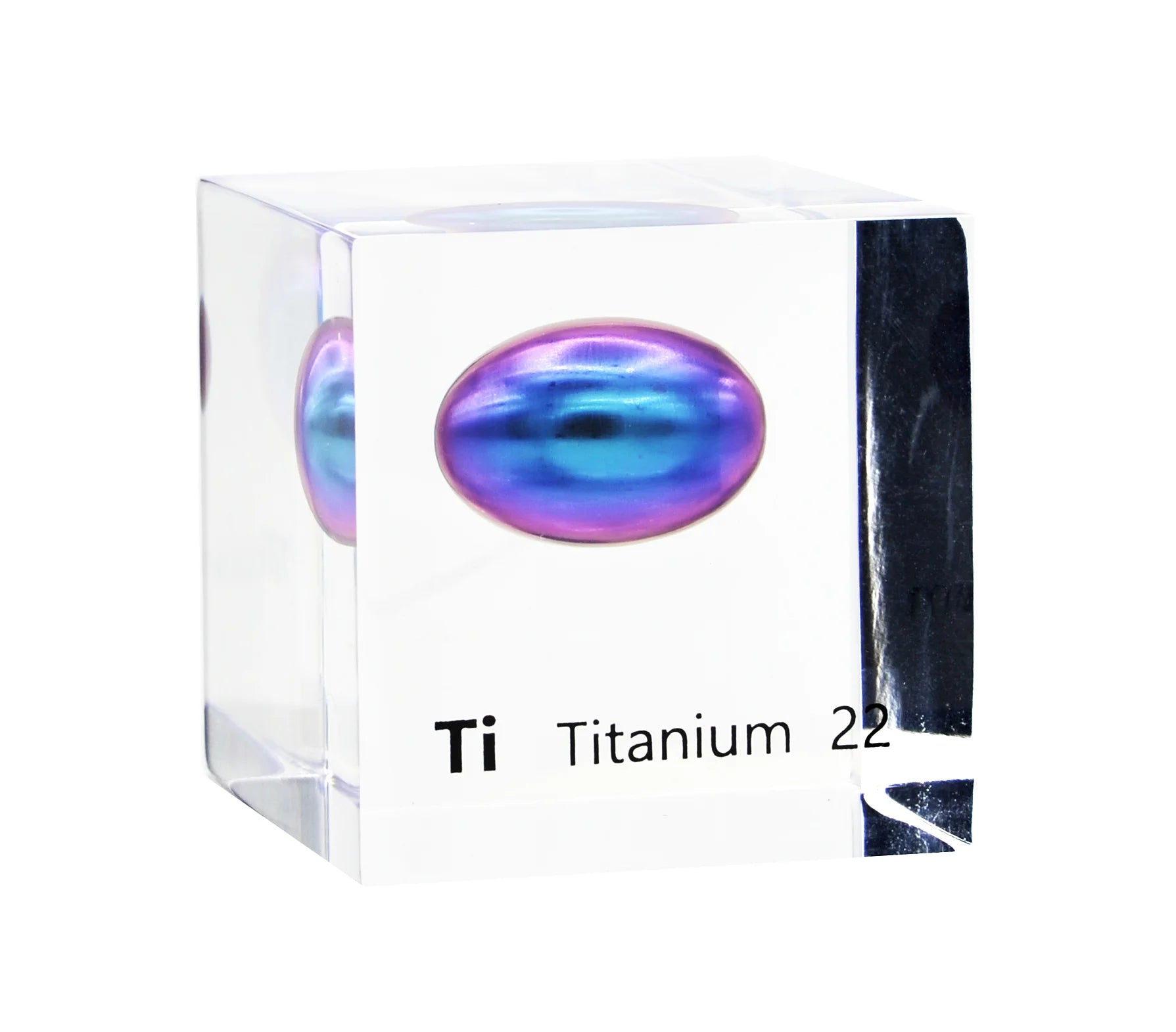 Titanium 50mm Lucite Cube