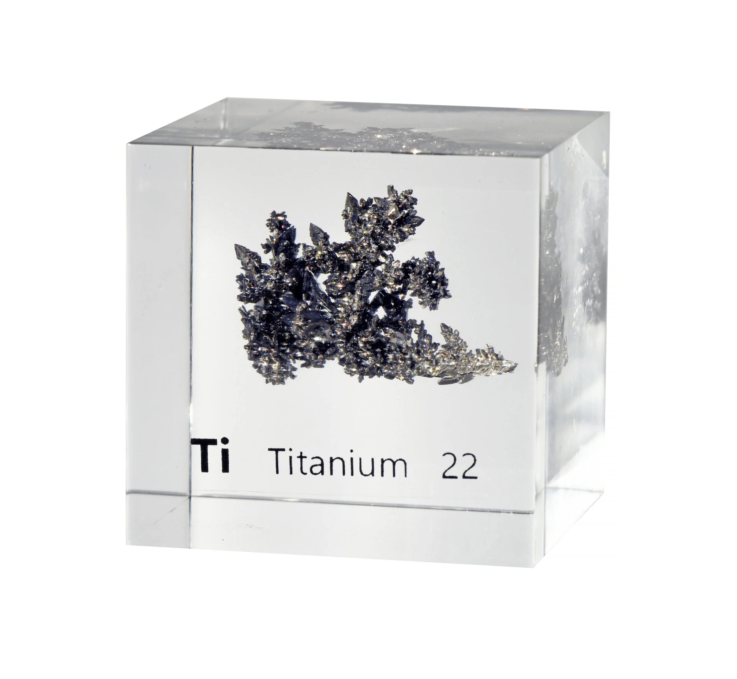 Titanium 50mm Lucite Cube